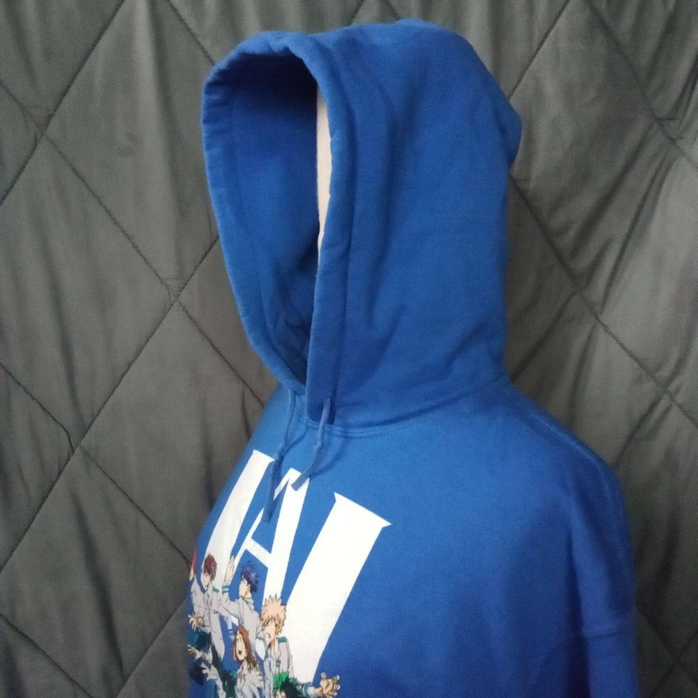 My Hero Academia Blue Anime Hoodie U.A. High School Kangaroo Pocket Size M - Picture 3 of 13